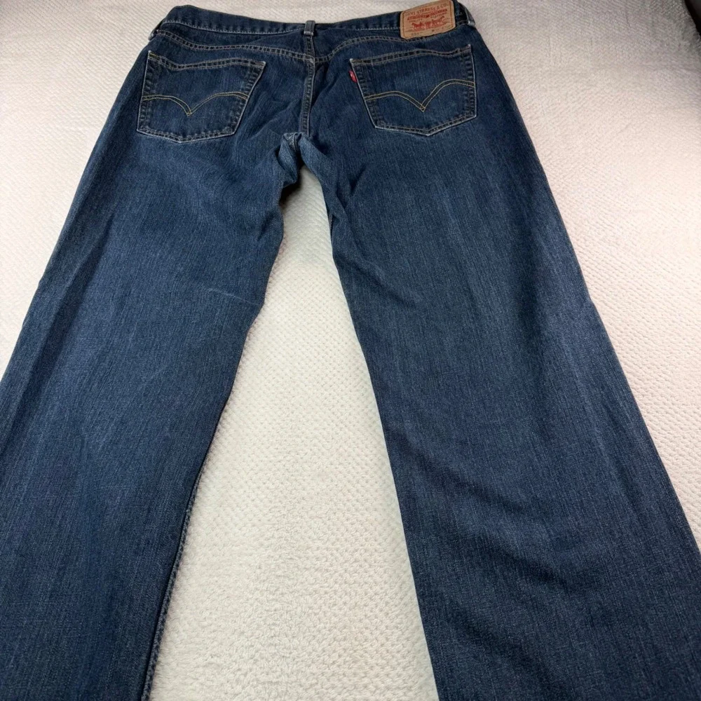 Levis 559 Relaxed Straight Jeans Mens 36x34 Dark Wash Denim Blue 100% Cotton